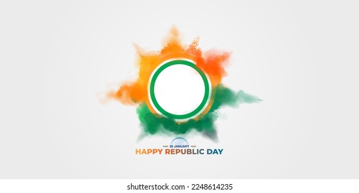 Happy Republic Day of India. Indian Tricolor festive background creative concept. Vector background.