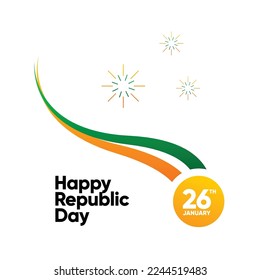 Happy republic day india logo template design