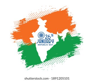 happy republic day of india with map background