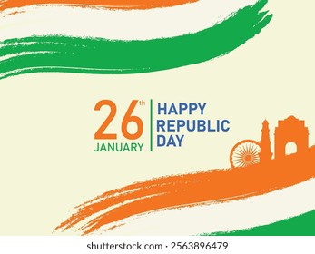 Happy Republic Day of India on 26 January Illustration