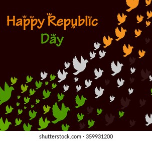 Happy Republic Day of India with pigeon in vector background