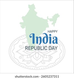 happy republic day India. rangoli with Indian map. abstract vector illustration design. happy republic day India. Ashoka chakra with Indian map. abstract vector illustration design
