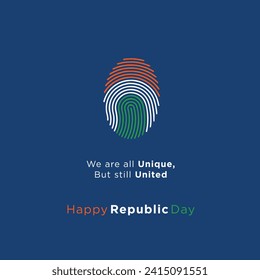 Happy Republic Day India, Social Media Square Post Vector design Template