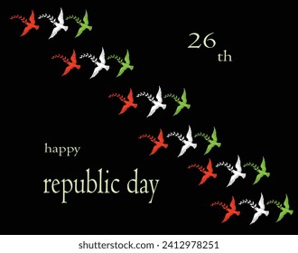 Happy Republic Day India Text Vector Stock Photo