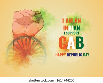 Happy Republic Day of India Vector, 26 January Background.