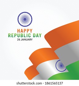 Happy Republic Day in India Vector Illustration. Suitable for greeting card poster and banner