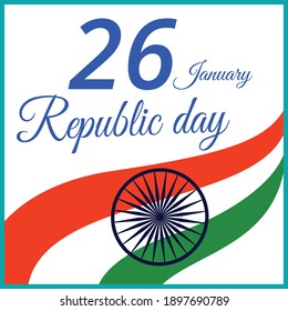 Happy Republic day of India vector cartoon illustration
