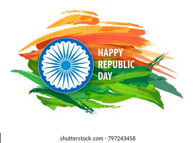 Happy Republic Day of India vector banner. Indian background.