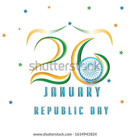Happy Republic day India, Vector illustration, Flyer design for 26 January.