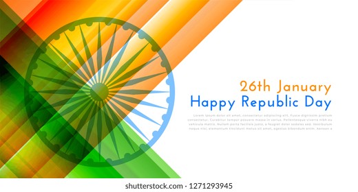 happy republic day indian flag illustration background