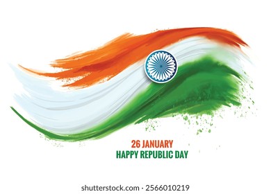 Happy republic day Indian flag wave card background