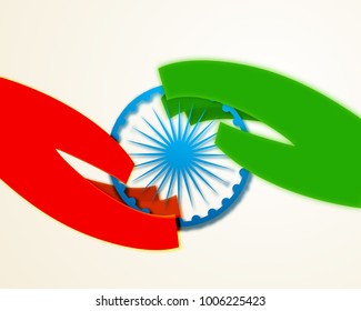 Happy Republic Day. Indian Independence Day celebration of India. Indian tricolor vector illustrations.