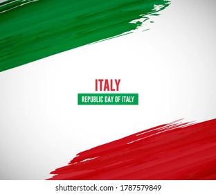 Happy republic day of Italy with classic watercolor splash background