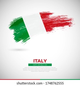 Happy republic day of Italy country. Abstract grunge brush of Italy flag illustration