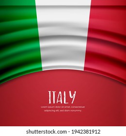 Happy republic day of Italy with stylish wavy flag background