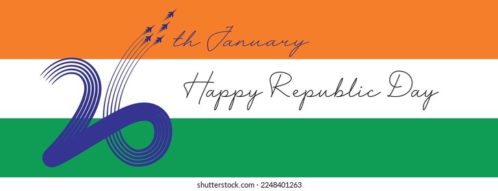 Happy Republic Day Post Design, 
patriotism vector orange banner concept