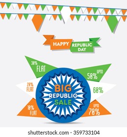 happy republic day sale banner design vector