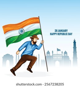 Happy republic day social media post card background