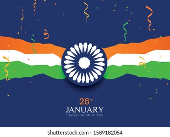 Happy Republic Day, Vector Illustration Of Republic Day India, Banner Design Of 26 January