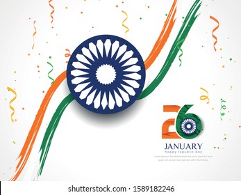 Happy Republic Day, Vector Illustration Of Republic Day India, Banner Design Of 26 January