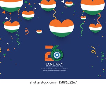Happy Republic Day, Vector Illustration Of Republic Day India, Banner Design Of 26 January