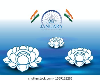 Happy Republic Day, Vector Illustration Of Republic Day India, Banner Design Of 26 January