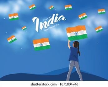 Happy Republic Day, Vector Illustration Of Republic Day India, Banner Design Of 26 January