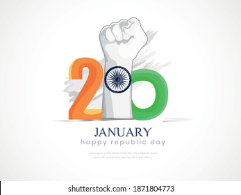 Happy Republic Day, Vector Illustration Of Republic Day India, Banner Design Of 26 January
