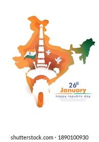 Happy Republic Day, Vector Illustration Of Republic Day India, Banner Design Of 26 January