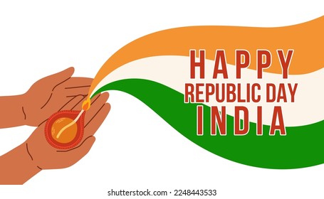 Happy Republic Day, Vector Illustration Of Republic Day India, Banner Design Of 26 January