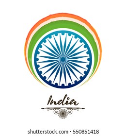 Happy Republic Day, Vector Illustration of National Flag with stylish text.