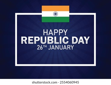 Happy Republic Day wallpaper with shapes and typography, banner, card, poster, template. Happy Republic Day, Modern background