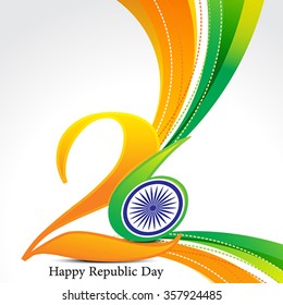 happy republic day wave background vector illustration 