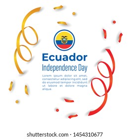 Happy Republic of Ecuador Independence Day Vector Design Template Illustration