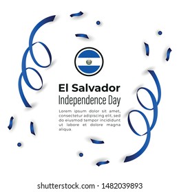 Happy Republic of El Salvador Independence Day Vector Design Template Illustration