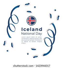 Happy republic of iceland National Day Vector Template Design Illustration