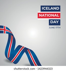 Happy republic of iceland National Day Vector Template Design Illustration