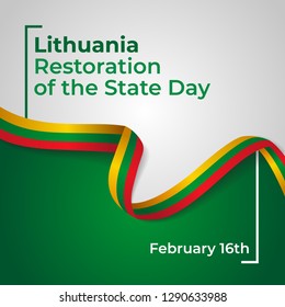 Happy Republic of Lithuania Restoration of the State Day Vector Template Design Illustration