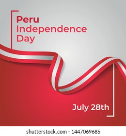 Feliz Día de la Independencia de Perú Ilustración de diseño de vectores