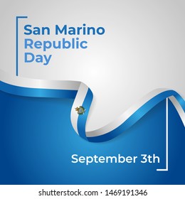 Happy Republic of San Marino Republic Day / National Day Vector Design Template Illustration