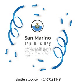 Happy Republic of San Marino Republic Day / National Day Vector Design Template Illustration