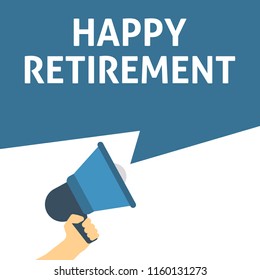 Happy Retirement Announcement Hand Holding Megaphone Stock Vector ...