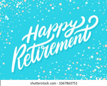 Happy Retirement Banner Vector Lettering Stock Vector (Royalty Free ...