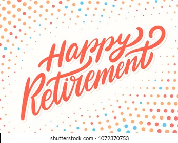 Happy Retirement Banner Vector Lettering Stock Vector (Royalty Free ...