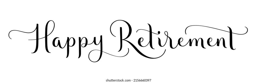 Happy Retirement Black Vector Brush Calligraphy Stock Vector Royalty