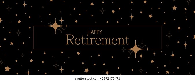 happy retirement card  on black background	