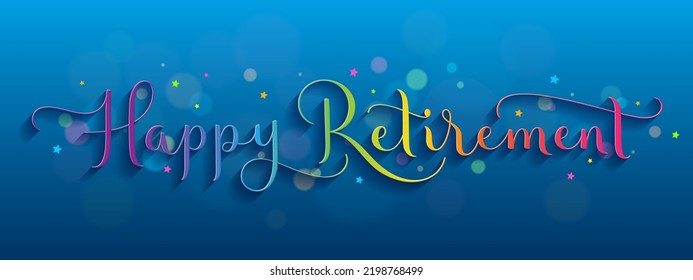 Happy Retirement Colorful Brush Calligraphy Banner Stock Vector ...