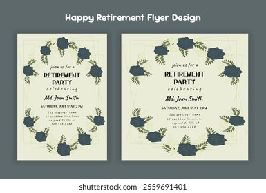 happy retirement flyer design template