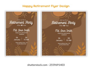 happy retirement flyer design template