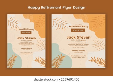 happy retirement flyer design template